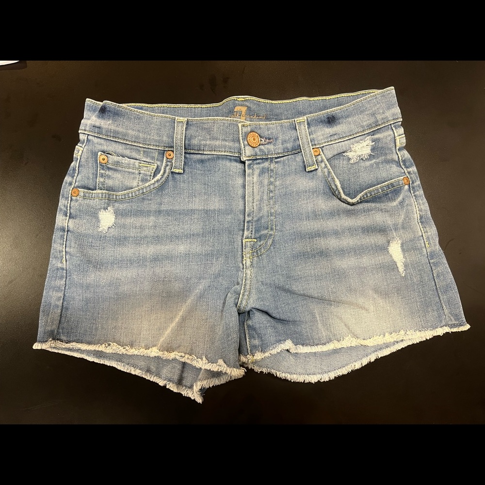 7 for all mankind denim shorts size 25